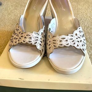 Coldwater Creek White Wedge Heels size 9.5